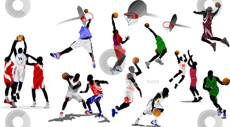 Basketball players. Vector illustration