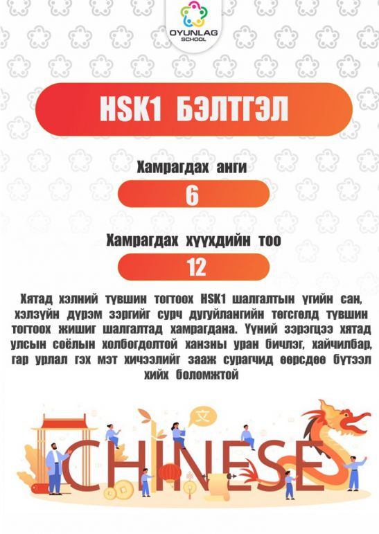 HSK1 бэлтгэл Анулин 6-р анги